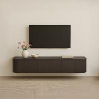 Livingfurn Hangend TV-meubel 'Novero' Eiken, 180cm, kleur Espresso