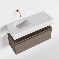 Toiletmeubel Mondiaz Andor | 80 cm | Meubelkleur Smoke | Lex vrijhangend wastafel Talc Links | Zonder kraangat