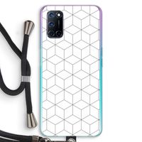 Zwart-witte kubussen: Oppo A72 Transparant Hoesje met koord