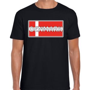 Denemarken / Denmark landen t-shirt zwart heren