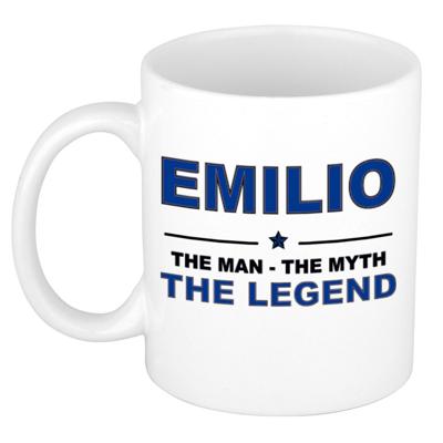 Emilio cadeau mok - man myth legend - naam koffiemok - 300 ml - collega - vaderdag