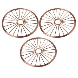 Cosy & Trendy ronde pannen onderzetters - Set van 3x stuks - metaal - koper - D20 cm