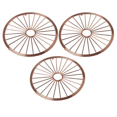 Cosy & Trendy ronde pannen onderzetters - Set van 3x stuks - metaal - koper - D20 cm