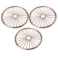 Cosy & Trendy ronde pannen onderzetters - Set van 3x stuks - metaal - koper - D20 cm