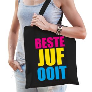 Beste juf ooit cadeau tas zwart dames