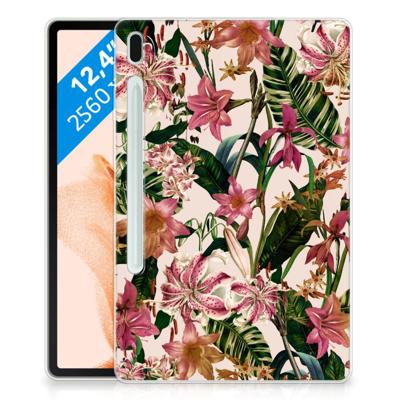 Samsung Galaxy Tab S7FE | Siliconen hoesje | Flowers