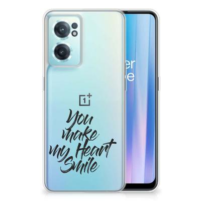 OnePlus Nord CE 2 5G | Siliconen hoesje | met naam Heart Smile OnePlus Nord CE 2 5G | Siliconen hoesje | met naam Heart Smile