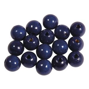 Hobby kralen - hout - D10 mm - 52x stuks - donkerblauw - DIY sieraden maken - Kralen rijgen
