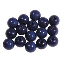 Hobby kralen - hout - D10 mm - 52x stuks - donkerblauw - DIY sieraden maken - Kralen rijgen