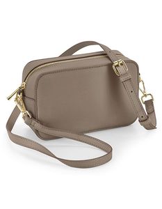 Atlantis BG758 Boutique Structured Cross Body Bag - Taupe - 21 x 13 x 7 cm