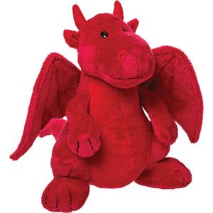 Suki Gifts Knuffel Draak pluche - rood - draken knuffels - 17 cm