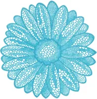 Unique Living placemat flower 38cm light blue