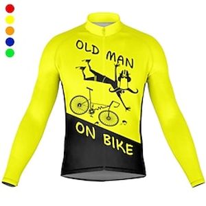 Voor heren Wielrenshirt Lange mouw Fietsen Shirt Kleding Bovenlichaam met 3 achterzakken Bergracen Wegwielrennen Ademend Sneldrogend Vochtregelerend Reflecterende strips Zwart Geel Rood Grafisch Lightinthebox