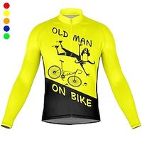 Voor heren Wielrenshirt Lange mouw Fietsen Shirt Kleding Bovenlichaam met 3 achterzakken Bergracen Wegwielrennen Ademend Sneldrogend Vochtregelerend Reflecterende strips Zwart Geel Rood Grafisch Lightinthebox - thumbnail