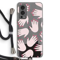 Hands pink: OnePlus Nord 2 5G Transparant Hoesje met koord