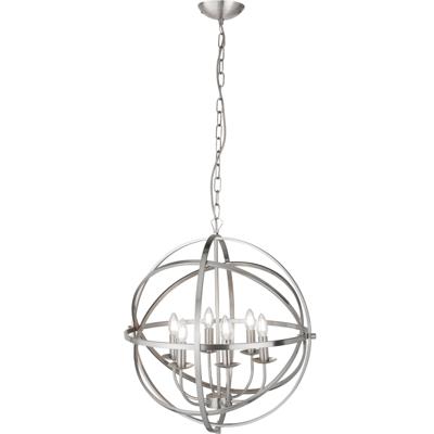 Hanglamp Orbit 6Lt Satin Silver Metal