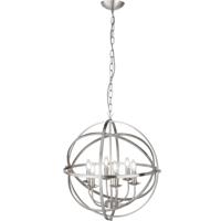 Hanglamp Orbit 6Lt Satin Silver Metal