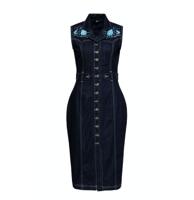 Queen Kerosin Sailor Embroidery Denim Pencil Dress-XL Queen Kerosin Sailor Embroidery Denim Pencil Dress-XL