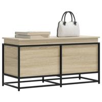 Opbergbox met deksel 100x40x51,5 cm bewerkt hout sonoma eiken