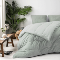 Dekbedovertrek Teddy Jade Eenpersoons (140x200 Cm) Groen Microvezel Effen Fresh And Co - Overtrek - 140x200 Cm (Eenpersoons) - Fresh And Co - Dekbed-Discounter.nl