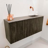Toiletmeubel Mondiaz Joya Dlux | 90 cm | Meubelkleur Shadow | Faye wastafel Oza Wasbak Rechts | Zonder kraangat(en)