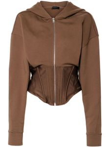 Mugler veste cintrée à capuche - Marron