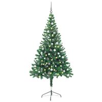 VidaXL Kunstkerstboom met verlichting en kerstballen 380 takken 150 cm
