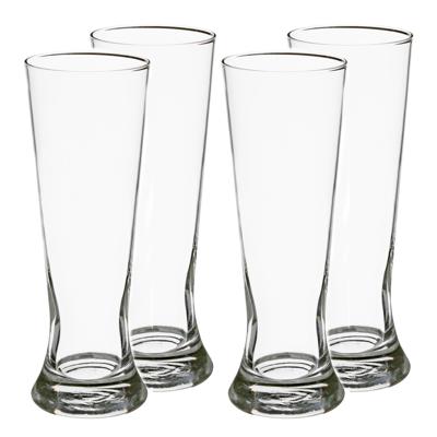 Bierglazen - 20x stuks - transparant - 370 ml - 21 cm - glazen voor bier