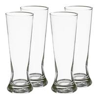 Bierglazen - 20x stuks - transparant - 370 ml - 21 cm - glazen voor bier