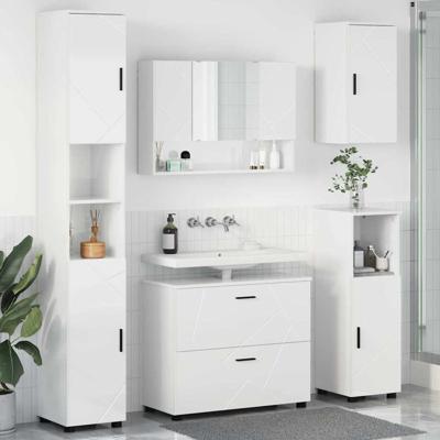Badkamermeubelset met lade 5 pcs Hoogglans wit 30 x 35 x 192 cm