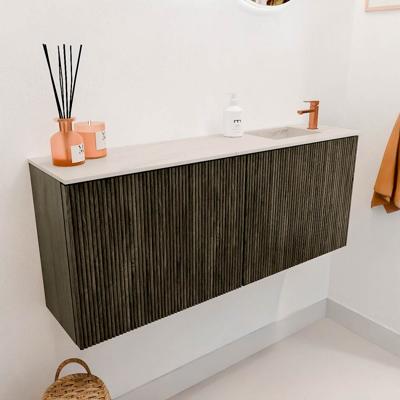 Toiletmeubel Mondiaz Joya Dlux | 100 cm | Meubelkleur Shadow | Faye wastafel Meli Wasbak Rechts | 1 kraangat