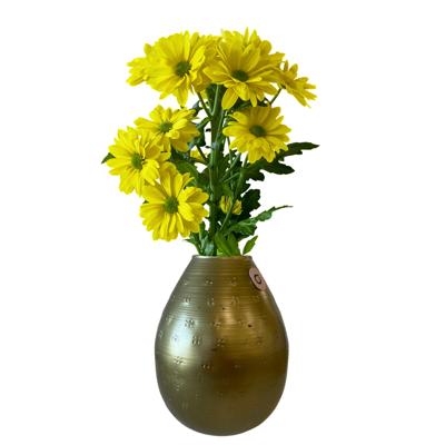 Bloemenvaas Emperor Ovaal - goud - metaal - D10 x H15 cm - Stelen en boeketten