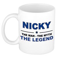 Nicky The man, The myth the legend cadeau koffie mok / thee beker 300 ml - thumbnail