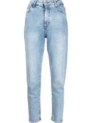 BOSS jean court à taille haute - Bleu