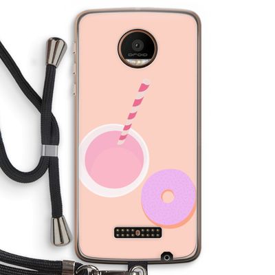 Donut: Motorola Moto Z Force Transparant Hoesje met koord