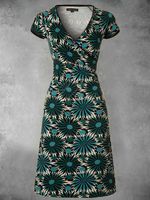 Vintage V Neck Knitting Dress - thumbnail