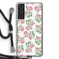Kleine roosjes: Samsung Galaxy S21 FE Transparant Hoesje met koord