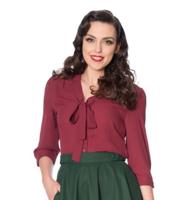 Banned Perfect Pussy Bow Blouse Burgundy -XL Banned Perfect Pussy Bow Blouse Burgundy -XL