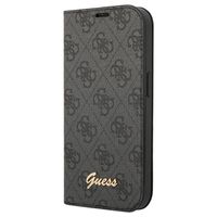 Guess 4G Metal Gold Logo iPhone 14 Plus Flip Case - Zwart - thumbnail