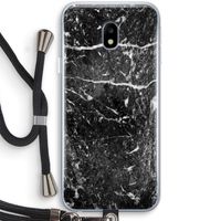 Zwart marmer: Samsung Galaxy J3 (2017) Transparant Hoesje met koord
