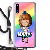 Chibi Maker vrouw: Samsung Galaxy A20s Transparant Hoesje met koord