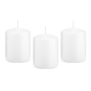 8x Witte cilinderkaars/stompkaars 6 x 8 cm 29 branduren