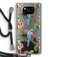 Kleurrijke papegaaien: Xiaomi Poco X3 NFC Transparant Hoesje met koord