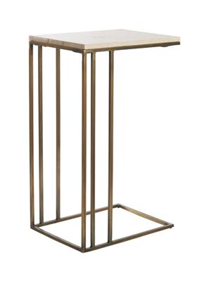 Light & Living Laptoptafel 'Roshan' Travertin, kleur Zand/Antiek Brons