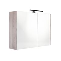 Best Design Halifax spiegelkast 80x60cm met opbouwverlichting MDF grijs eiken 4014720