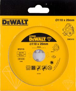 DeWalt Accessoires Diamantblad EXTREME voor tegels, Ø110x20mm (DWC410) - DT3715-QZ