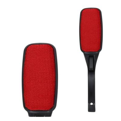 Gerimport Kledingborstel - L26 cm - zwart /rood - pluizenborstel - inklapbaar