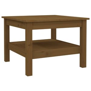 The Living Store Salontafel Grenenhout - Honingbruin - 55 x 55 x 40 cm - Met schap