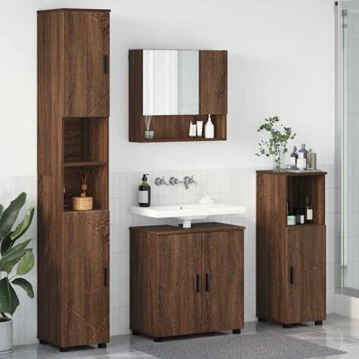 Badkamermeubelset 4 pcs bruin eikenkleur 61 x 35 x 64 cm