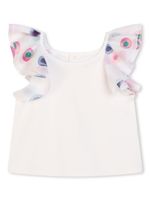 Chloé Kids blouse en coton biologique à volants - Blanc